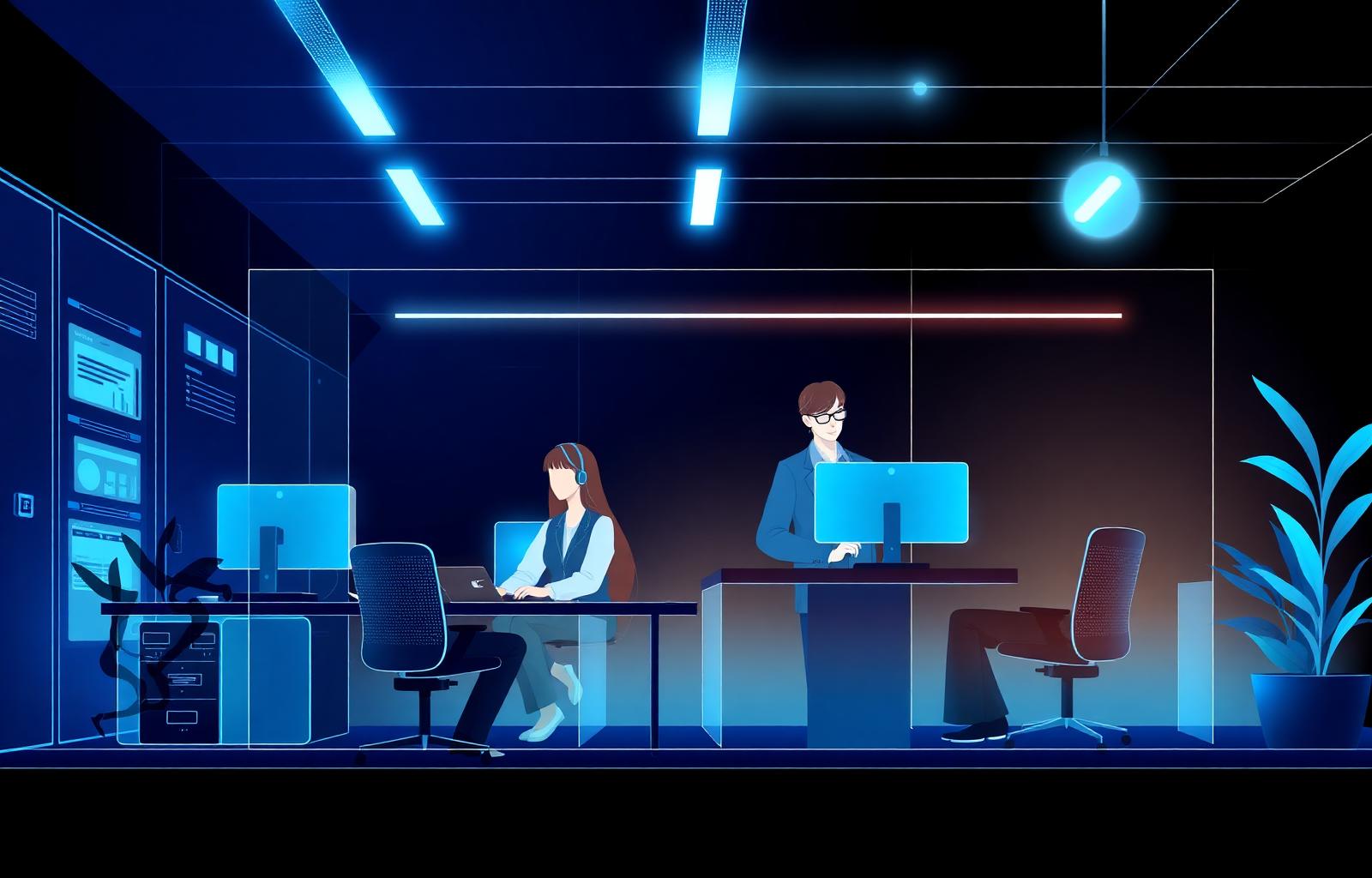 Equipe da SL Informática trabalhando em soluções de TI